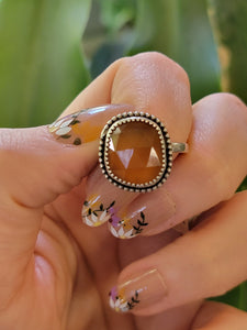 Yellow chalcedony ring