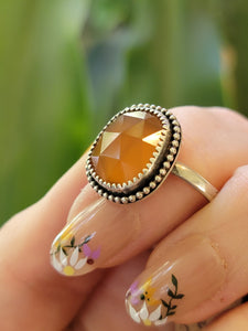 Yellow chalcedony ring