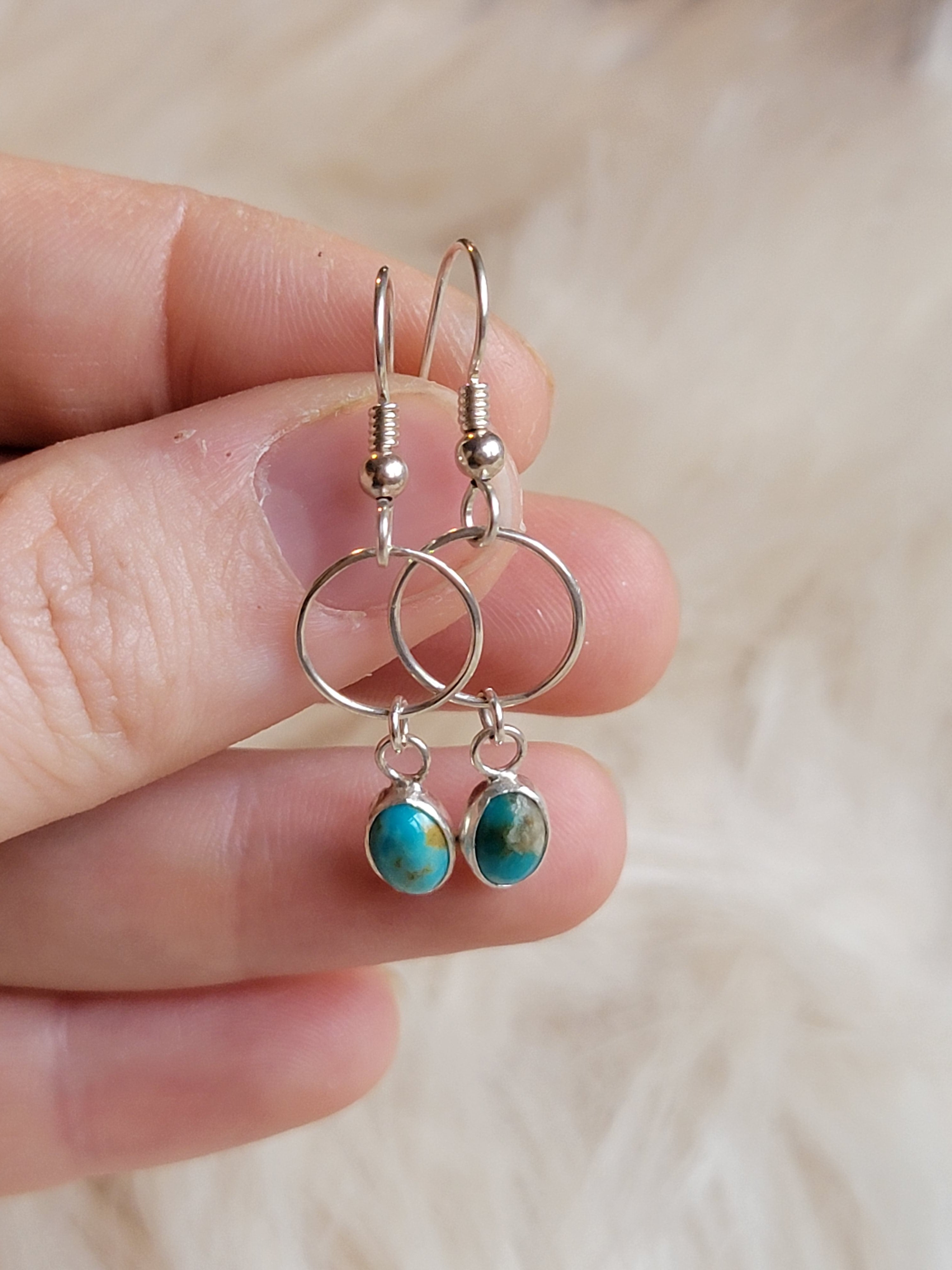 Tiny turquoise hoops #1