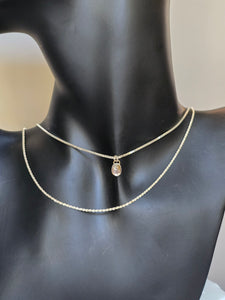 Double silver necklace