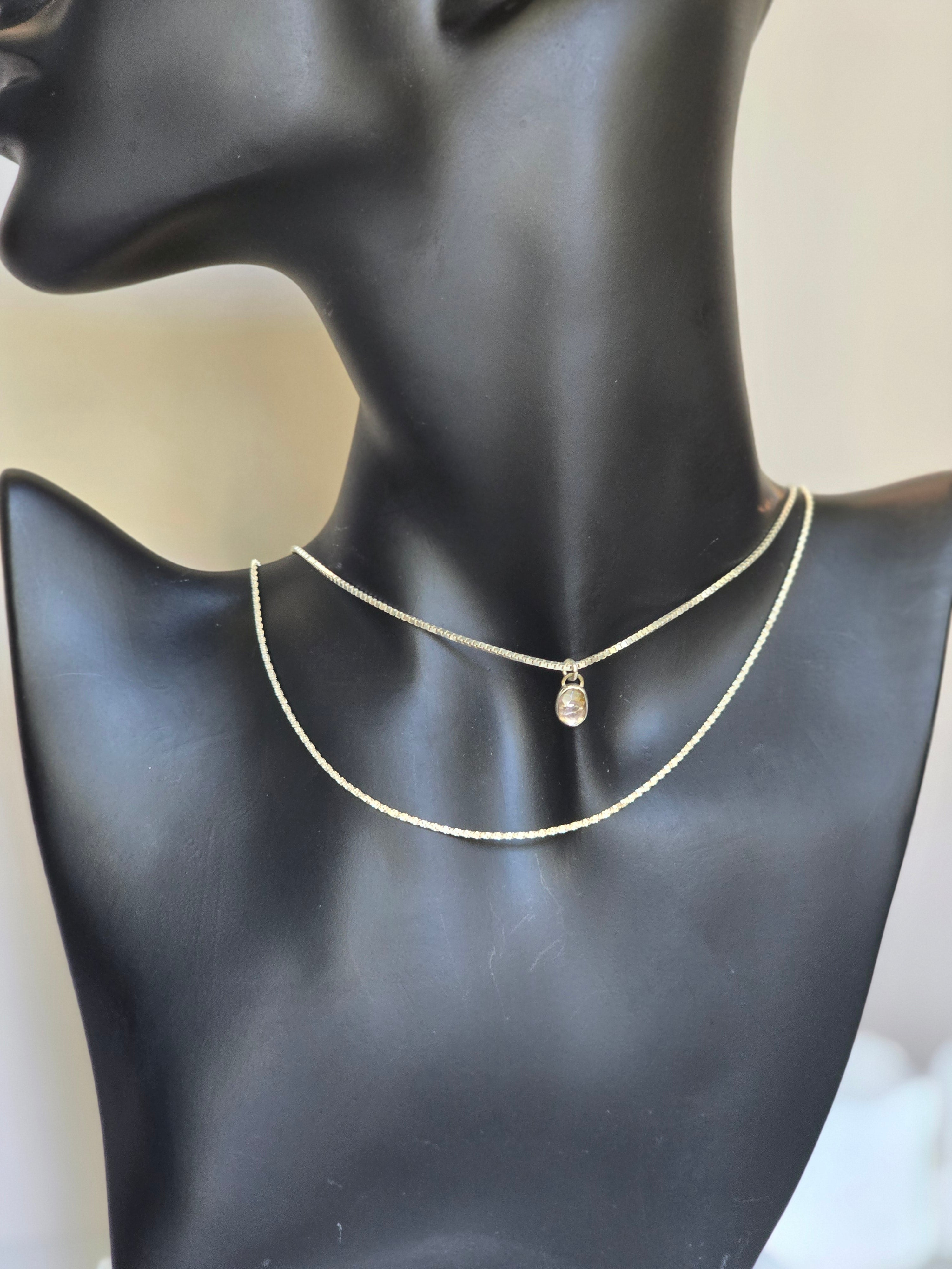 Double silver necklace