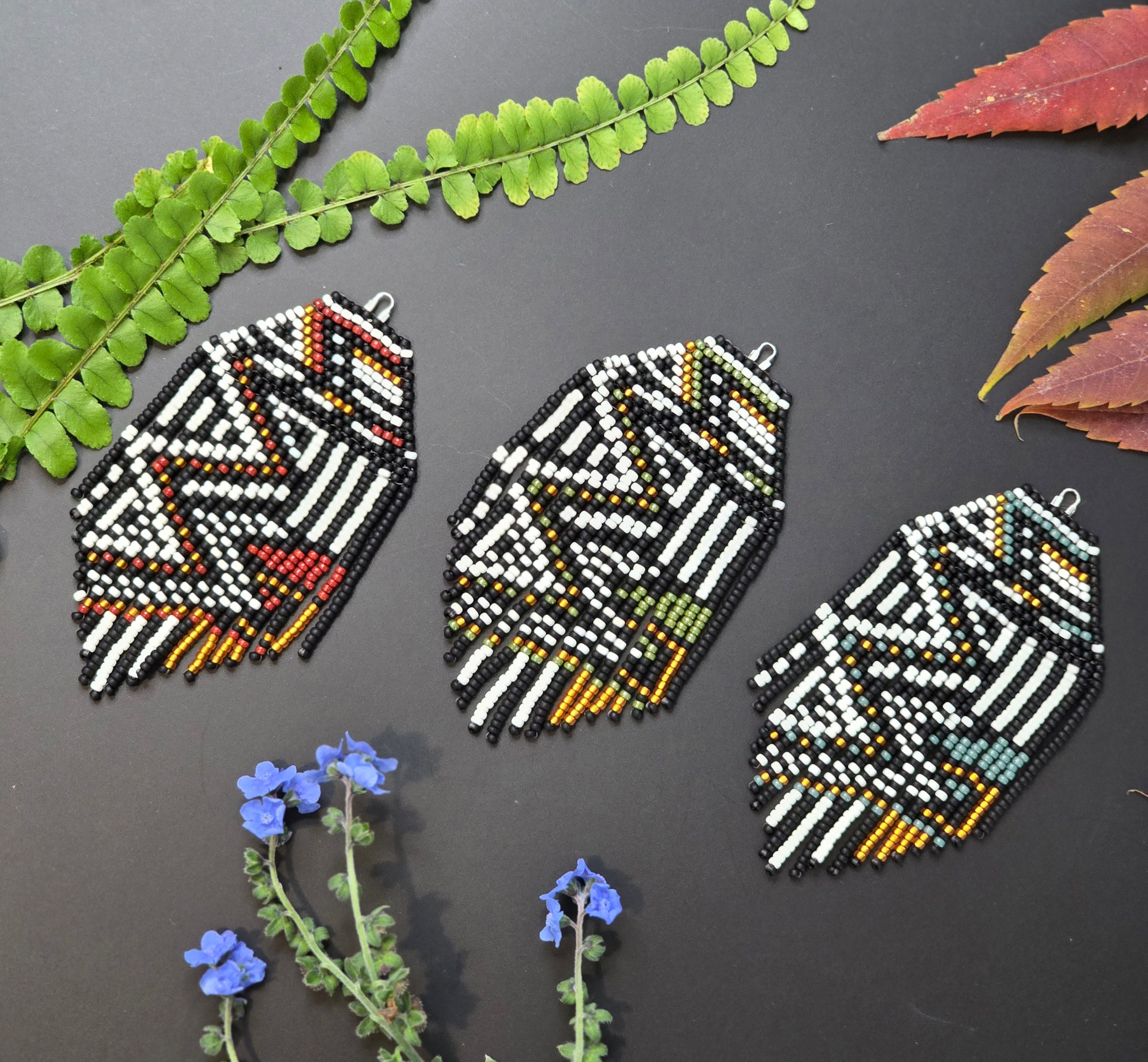 Eucalyptus/topaz geometric earrings