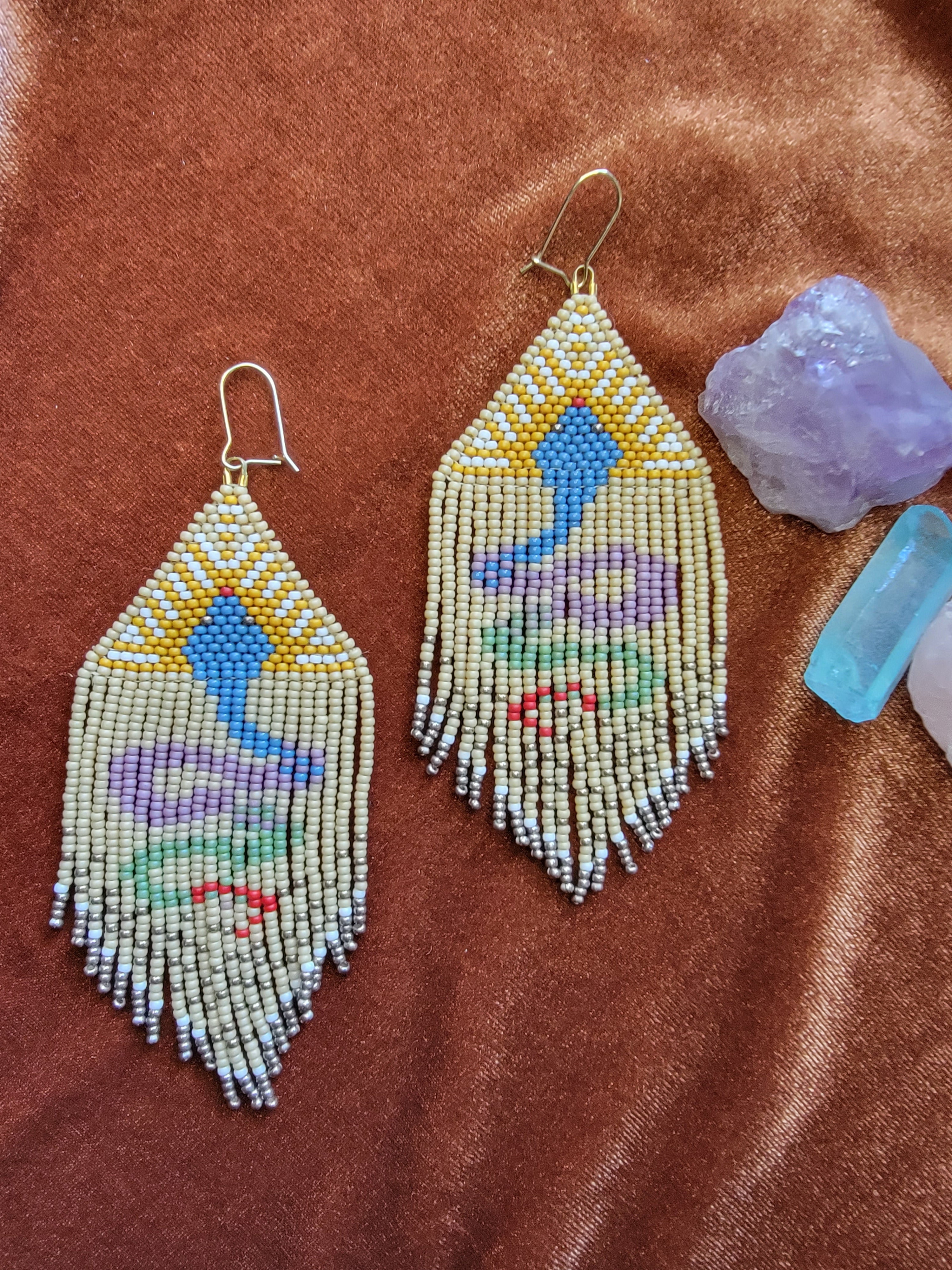 Boho snake beaded earrings