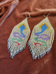 Boho snake beaded earrings