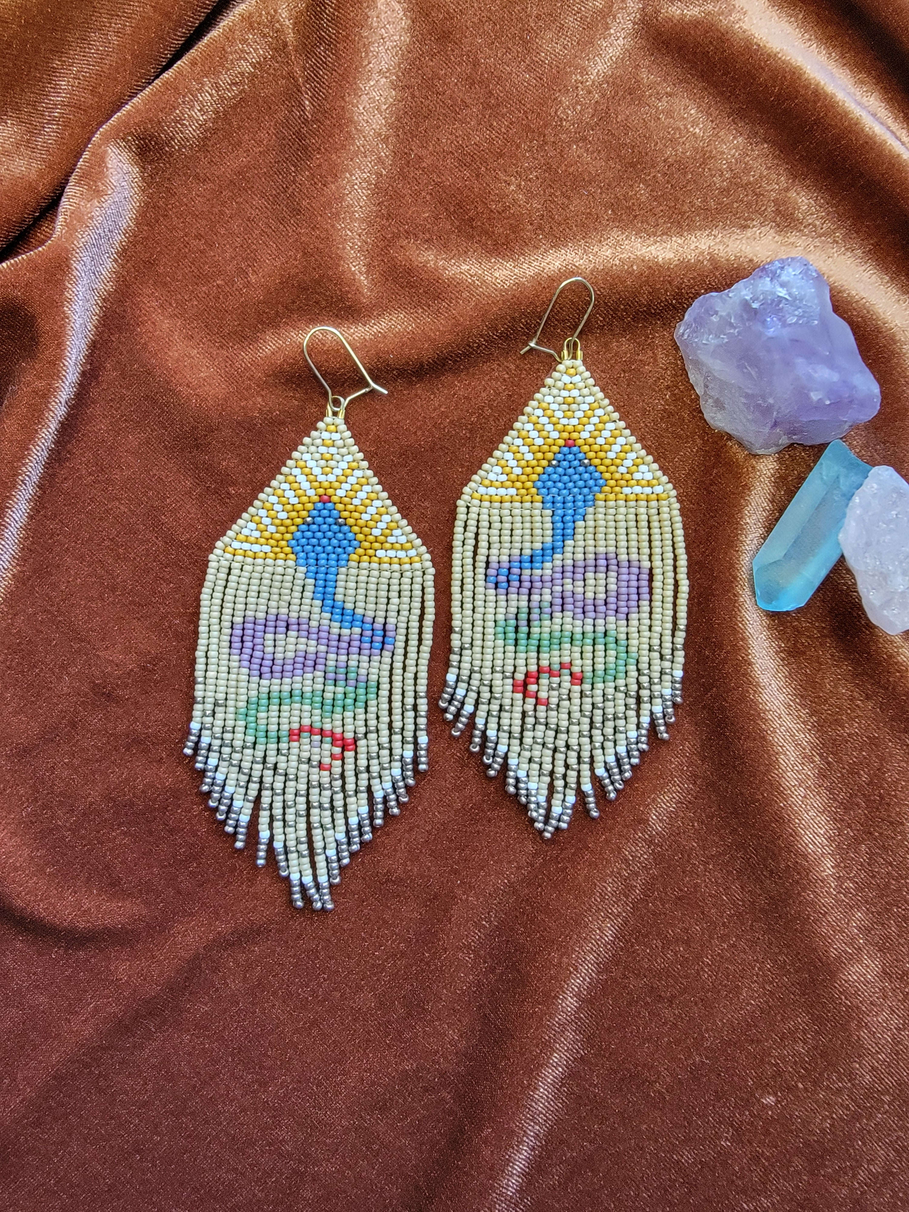 Boho snake beaded earrings